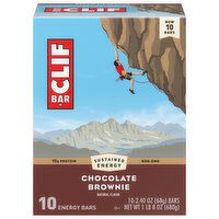 Clif Bar Energy Bars, Chocolate Brownie - 10 Each