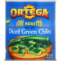 Ortega Green Chiles, Diced, Fire Roasted, Mild - 26 Ounce