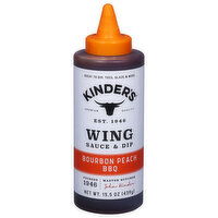 Kinder's Wing Bourbon Peach BBQ Sauce & Dip - 15.5 Ounce