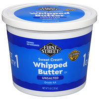 First Street Whipped Butter, Unsalted, Sweet Cream, 5 Pound