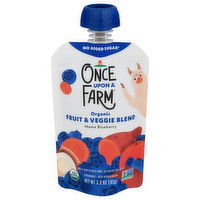 Once Upon a Farm Fruit & Veggie Blend, Organic, Mama Blueberry - 3.2 Ounce