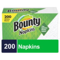 Bounty Paper Napkins, White, 200 Count, 200 Each