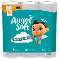 Angel Soft 2-Ply Mega Rolls Unscented Mega Rolls Bathroom Tissue - 24 Each