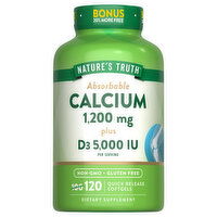 Nature's Truth Calcium, Absorbable, 1200 mg, Quick Release Softgels, 120 Each