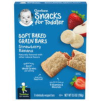 Gerber Grain Bars, Soft Baked, Strawberry Banana, Toddler (12+ Months) - 8 Each