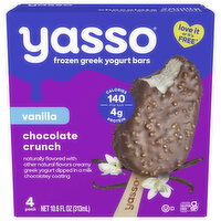 Yasso Yogurt Bars, Chocolate, Crunch, Greek, Frozen, Vanilla - 4 Each