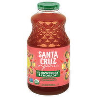 Santa Cruz Organic Beverage, Strawberry Lemonade - 32 Fluid ounce