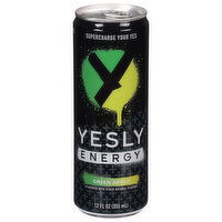 Yesly Energy Drink, Green Apple - 12 Fluid ounce