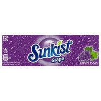 Sunkist Soda, Grape, 12 Pack - 12 Each