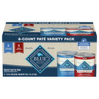 Blue Buffalo Food for Dogs, Natural, Chicken Dinner/Beef Dinner, Pate, Variety Pack - 6 Each