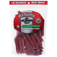 Old Trapper Beef Sticks, Deli Style, Jalapeno, Big Bag - 15 Ounce