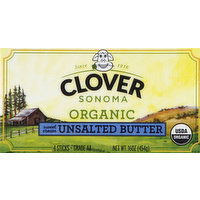 Clover Butter, Organic, Unsalted, Sweet Cream - 4 Each