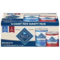 Blue Buffalo Food for Dogs, Natural, Chicken Dinner/Beef Dinner, Pate, Variety Pack - 6 Each