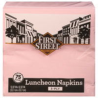 First Street Luncheon Napkins, Classic Pink, 3-Ply - 75 Each