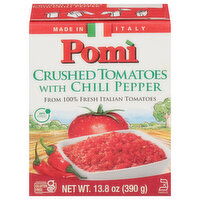 Pomi Tomatoes, Crushed, with Chili Pepper, 13.8 Ounce