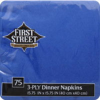 First Street Dinner Napkins, Cobalt, 3-Ply - 75 Each