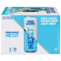 Bud Light Beer, Light, Zero Carbs, Super Crisp - 144 Ounce