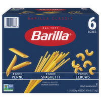 Barilla Penne, Spaghetti & Elbows Variety Pack - Non-GMO Pasta Made with Durum Wheat Semolina - Kosher Certified Pasta, 6 Each