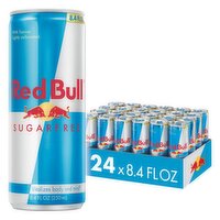 Red Bull Sugar Free Energy Drink with 80mg Caffeine plus Taurine & B Vitamins, 8.4 Fl Oz, 24 Each