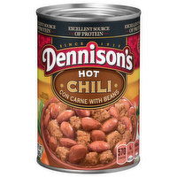 Dennison's Chili, Hot, Con Carne with Beans, 15 Ounce