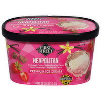 First Street Ice Cream, Premium, Neapolitan - 48 Fluid ounce