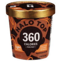 Halo Top Ice Cream, Light, Chocolate Caramel Brownie - 1 Pint