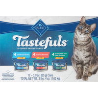 Blue Buffalo Cat Food, Chicken/Salmon/ Ocean Fish and Tuna Entrees, Pate, Adult, Variety Pack - 12 Each