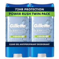 Gillette Clear Gel Antiperspirant and Deodorant for Men Wild Rain Scent Twin Pack - 7.6 Ounce