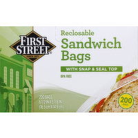 First Street Sandwich Bags, Reclosable - 200 Each