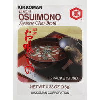 Kikkoman Broth, Instant, Japanese Clear, Osuimono - 3 Each
