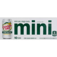 Canada Dry Ginger Ale, Zero Sugar, Mini, 10 Pack - 10 Each