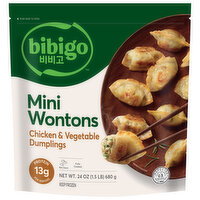Bibigo Chicken/Vegetable Dumplings Mini Wontons - 24 Ounce