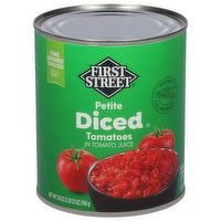 First Street Tomatoes, Diced, Petite, 28 Ounce