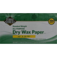 First Street Dry Wax Paper, All Purpose, Standard Weight - 500 Each