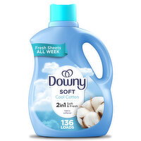 Downy Soft, 2 in 1 Soft and Fresh Liquid Fabric Softener, Cool Cotton, 136 Loads - 100 Fluid ounce