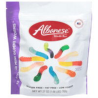 Albanese World's Best Gummi Worms, Mini, 12 Flavor - 27 Ounce
