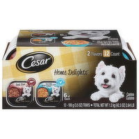 Cesar Dog Food, Beef Stew, Slow Cooked Chicken & Vegetables Dinner in Sauce, Canine Cuisine - 12 Each