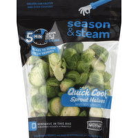 Season & Steam Brussels Sprouts, Sprout Halves, Quick Cook, 16 Ounce