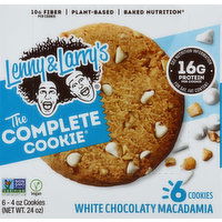 Lenny & Larry's Cookies, White Chocolatey Macadamia, 6 Each