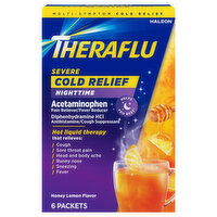 Theraflu Nighttime Severe Honey Lemon Flavor Cold Relief - 6 Each