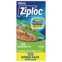 Ziploc Seal Top Bags, Sandwich, Bonus Pack - 105 Each