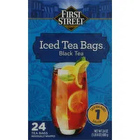 First Street Black Tea, Iced Tea Bags - 24 Each