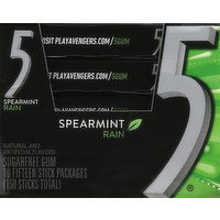 5 Gum, Sugarfree, Spearmint Rain