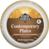 First Street Plates, Contemporary Styling - 20 Each