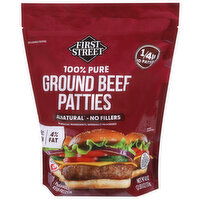 First Street Ground 96%/4% 100% Pure Beef Patties - 40 Ounce