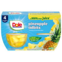 Dole Pineapple Tidbits, in 100% Fruit Juice - 4 Each