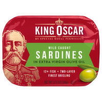 King Oscar Sardines, in Extra Virgin Olive Oil, Wild Caught - 3.75 Ounce