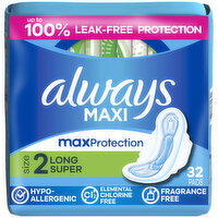 Always Maxi Pads with Wings, Size 2 - 32 Each