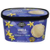 First Street Ice Cream, Premium, Vanilla - 48 Fluid ounce