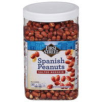 First Street Peanuts, Salted Redskin, Spanish - 34 Ounce